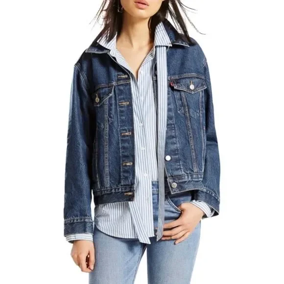 NWT Levi's Ex-Boyfriend Trucker Jean Jacket - Picture 9 of 16
